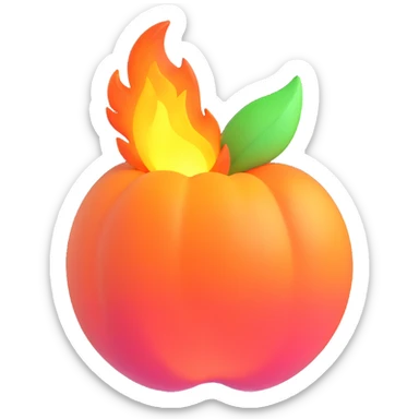 fire peach sticker