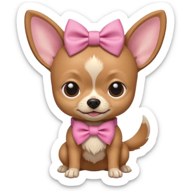 A Chihuahua with pink bow stranger Things character costume sticker