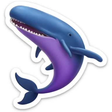 Blue whale purple, open mouth sticker