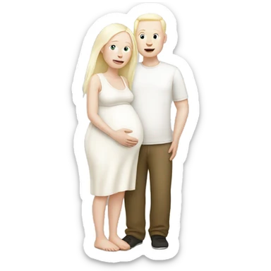 Albino pregnant couple sticker