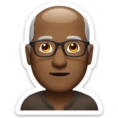 brown older man glasses bald  sticker