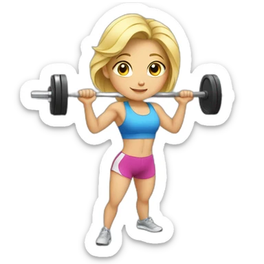 blonde girl doing weight training sticker