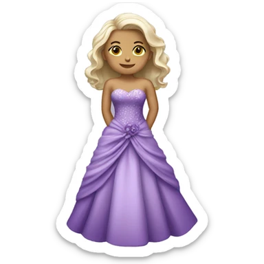Purple wedding dress sticker