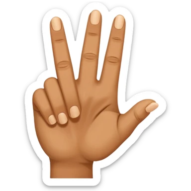 a closed hand with the index and middle finger pointing sticker