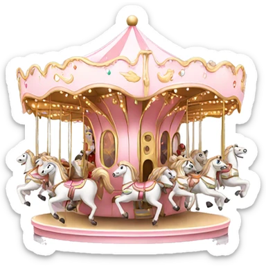 Light pink Christmas carousel sticker