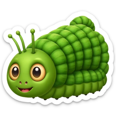a cute caterpillar with big eyes sticker