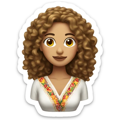 Mexican long curly hair lady sticker