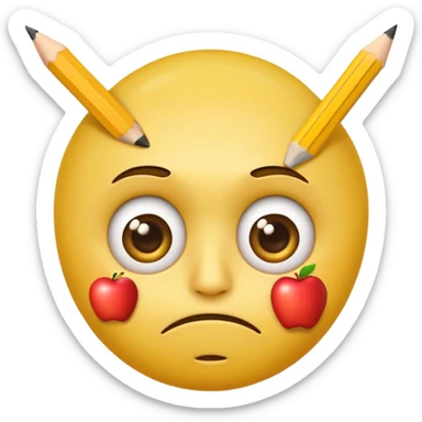 Confused Yellow Emoji Face with Sign said "Apple, Why?" sticker