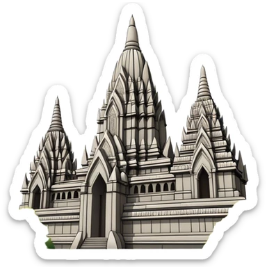 Prambanan Temple Landmark Emoji – Showcasing its towering Hindu temple spires with intricate carvings. sticker