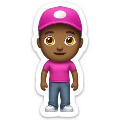 delivery boy with fucsia t-shirt sticker