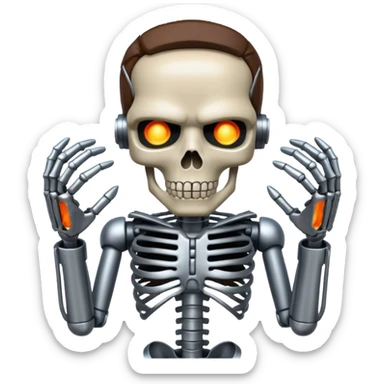 Terminator with metal skeleton sticker