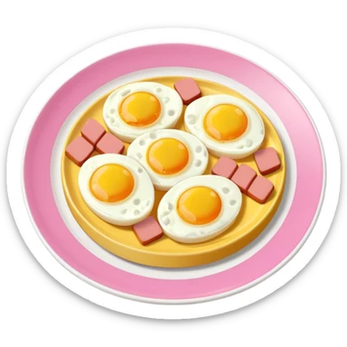 Toki Doki kawaii SPAM and eggs plate sticker