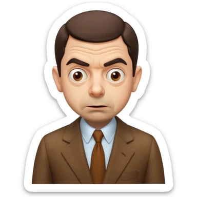 mr bean confused face sticker