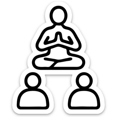 icon on the theme of yoga teacher classes.  sticker