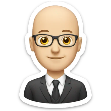 A bald male white teacher sticker