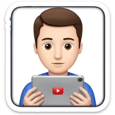 ipad with youtube video with a man on it sticker