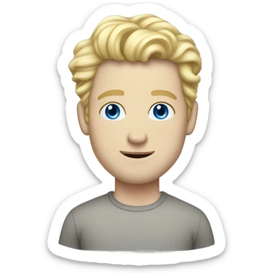 full body light curl blonde 30yo man blue eyed pale skin sticker