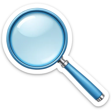 blue magnifying glass sticker