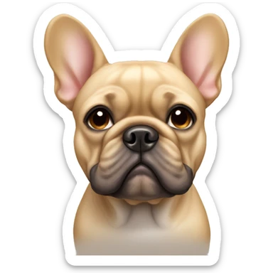 Tan French bulldog sticker