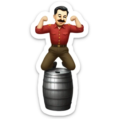 Stalin doing a keg stand sticker