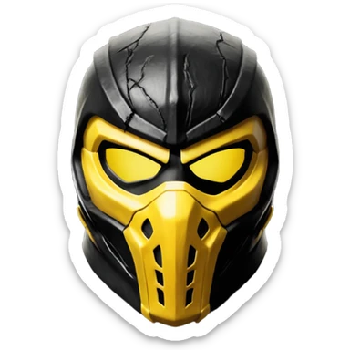mortal kombat scorpion mask black and yellow sticker