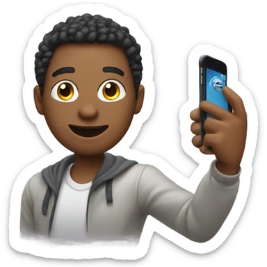 Person taking Instagram pictures sticker