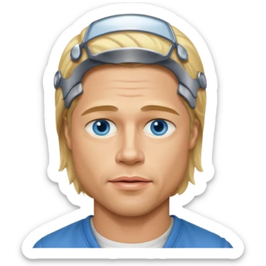 brad pitt blond hair sticker