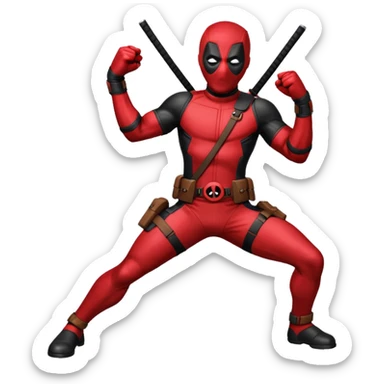 deadpool con pose de pelea sticker
