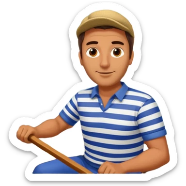 venice gondola driving italian man sticker