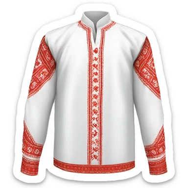  Shirt  vyshyvanka, white with red round embodiary on sleeves sticker