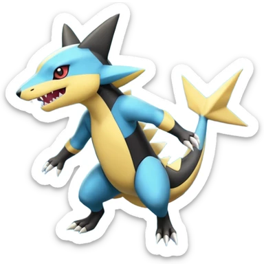 Zeraora-Sharpedo-Gible-Haxorus-Ampharos-fusion sticker