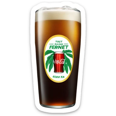 fernet coca-cola long glass sticker