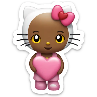 hello kitty with heart sticker