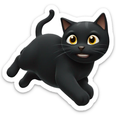 A black cat being blown away in a tornado  sticker