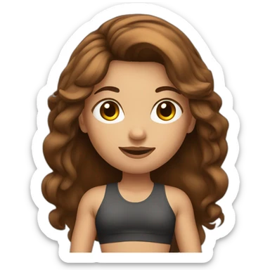 brown hair fitness girl sticker