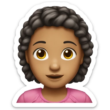 Una niña morena de pelo sticker