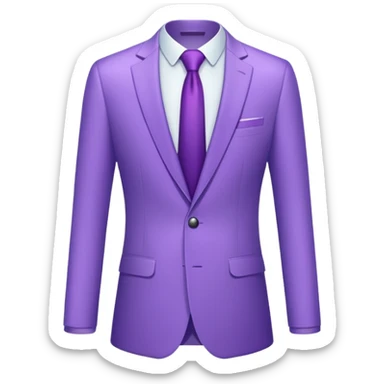 lavender-purple Suit, smooth rounded neckline, simple design, glossy surface, plain background. sticker
