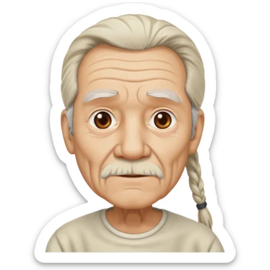 Old man with long white pony tail sticker