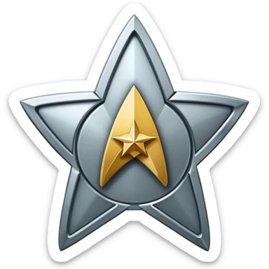 6 pointed star within a star trek communication badge sticker