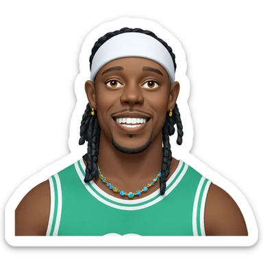 smiling boy with earrings sticker