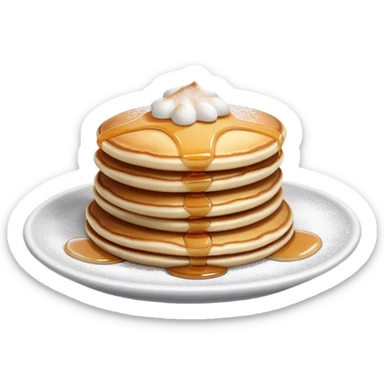 Poffertjes Cinematic Realistic Poffertjes Dessert Emoji, depicted as small, fluffy Dutch pancakes dusted with powdered sugar, rendered with lifelike textures and warm, inviting lighting. sticker