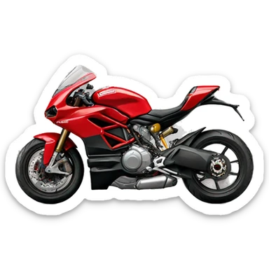 moto roja y negra ducati sticker