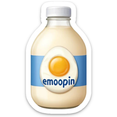 mayonnaise bottle with egg in label sticker