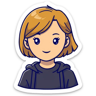 Girl with dark blond hair sticker