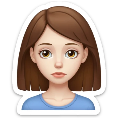 anorexic white girl with brunnete hair sticker