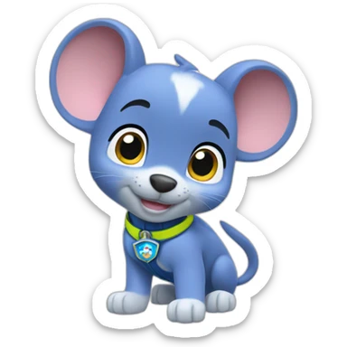 paw patrol blue mouse sticker