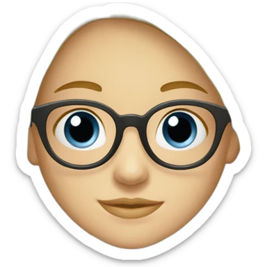 Fille blonde lunettes ronde yeux bleus sticker