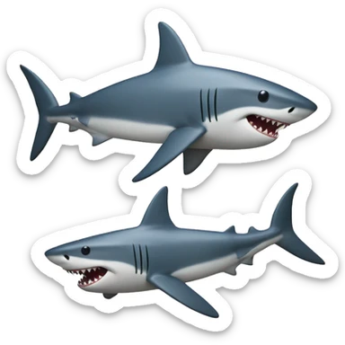 two sharks on top of ech other sticker