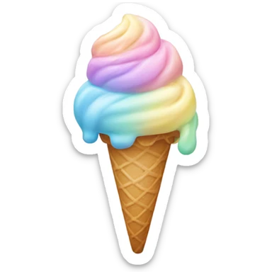 Pastel rainbow ice cream  sticker