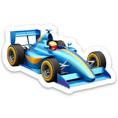 race car with track and cool background sticker